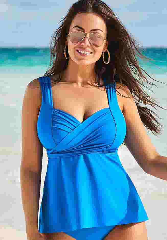 Sweetheart Wrap Tankini Top image number 0