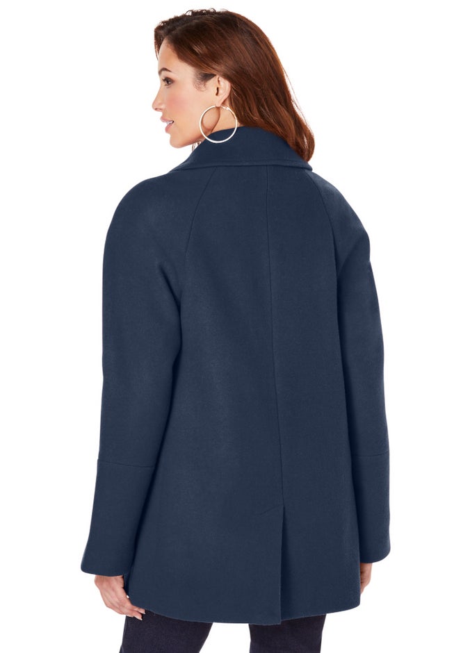 Plus Size Wool Blend A-Line Peacoat image number 1