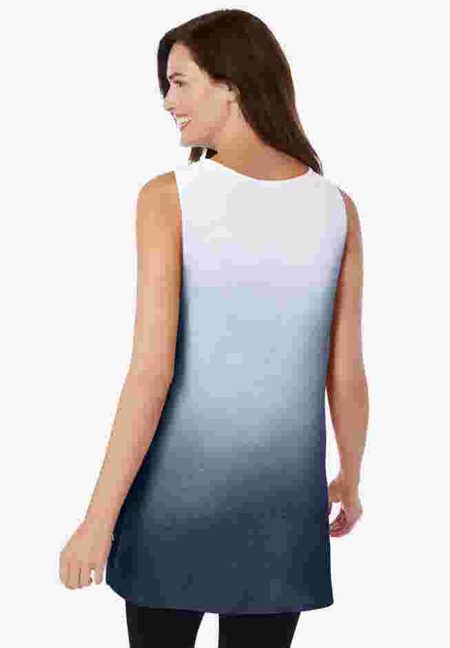 Longer-Length Dip-Dye Sleeveless Tunic image number 1