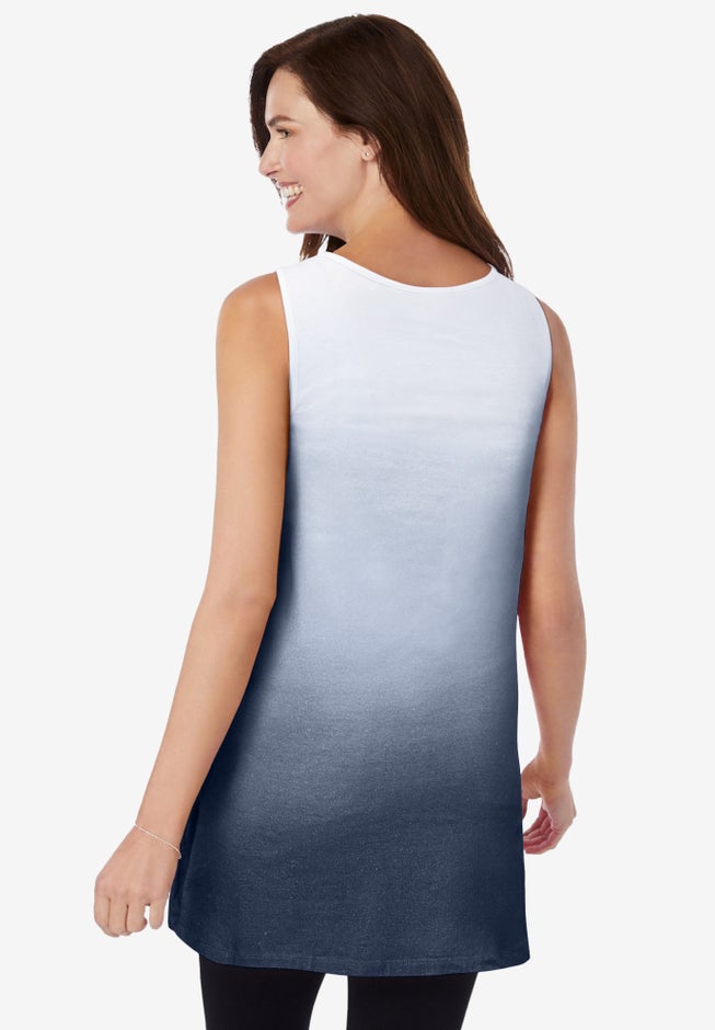 Longer-Length Dip-Dye Sleeveless Tunic image number 1
