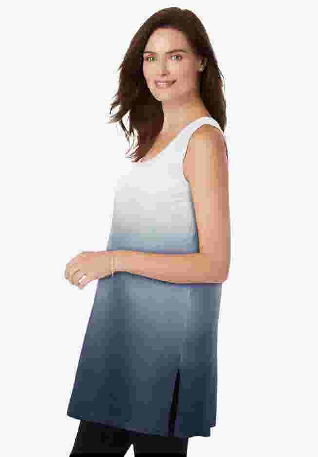 Longer-Length Dip-Dye Sleeveless Tunic image number 2