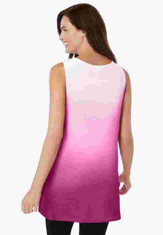 Longer-Length Dip-Dye Sleeveless Tunic image number 1