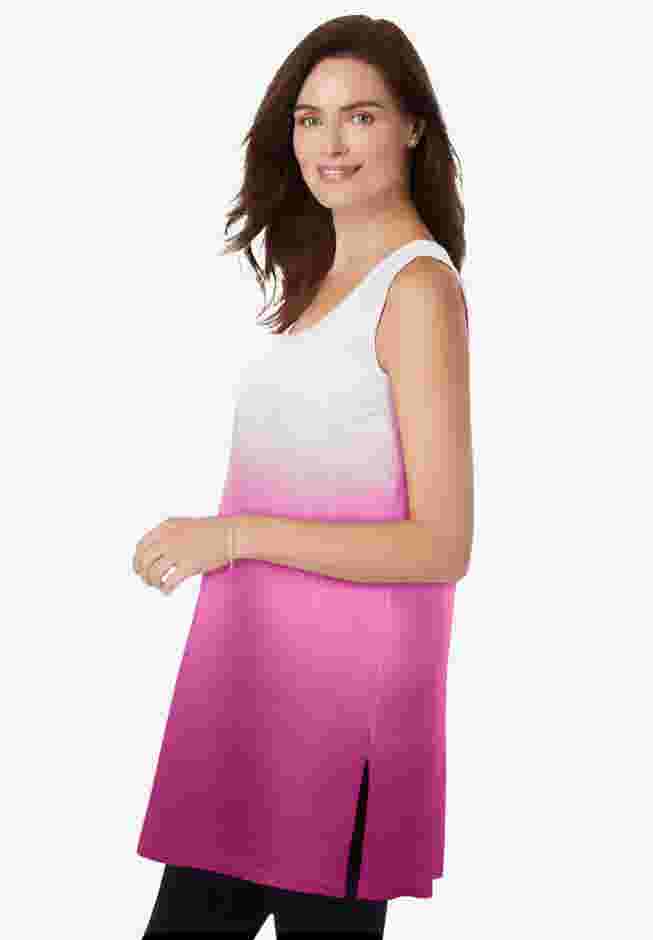 Longer-Length Dip-Dye Sleeveless Tunic image number 2