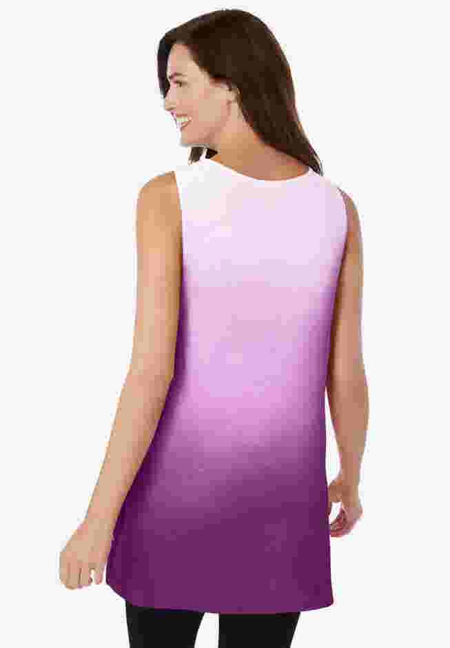 Longer-Length Dip-Dye Sleeveless Tunic image number 1