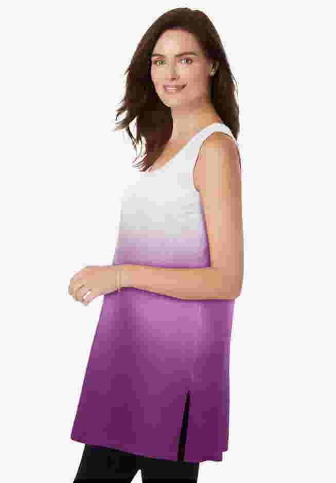 Longer-Length Dip-Dye Sleeveless Tunic image number 2