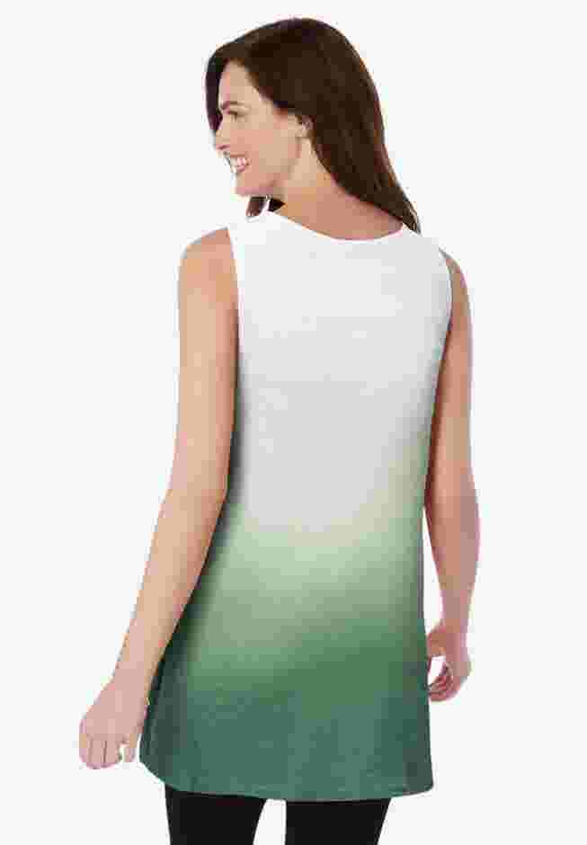 Longer-Length Dip-Dye Sleeveless Tunic image number 1
