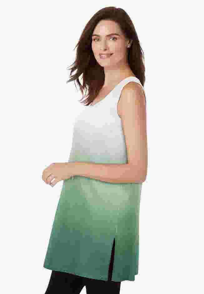 Longer-Length Dip-Dye Sleeveless Tunic image number 2