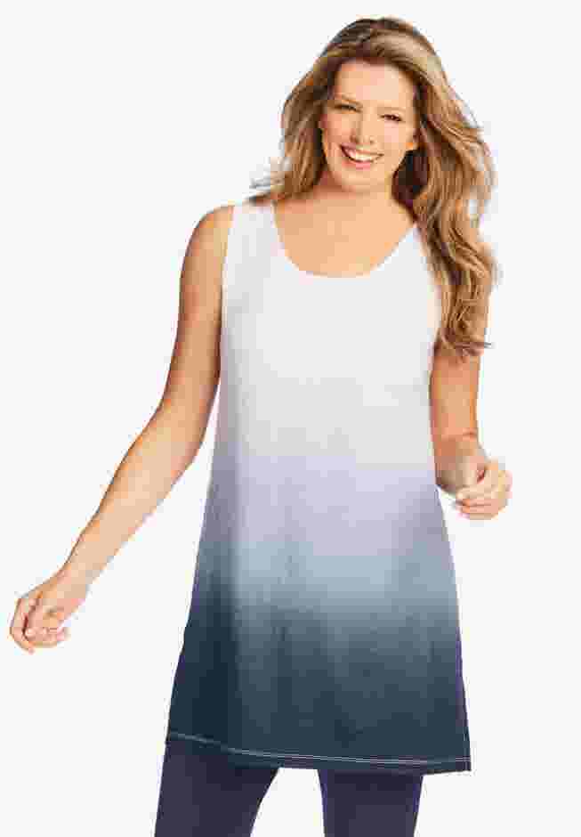 Longer-Length Dip-Dye Sleeveless Tunic image number 0