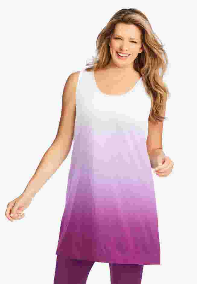 Longer-Length Dip-Dye Sleeveless Tunic image number 0