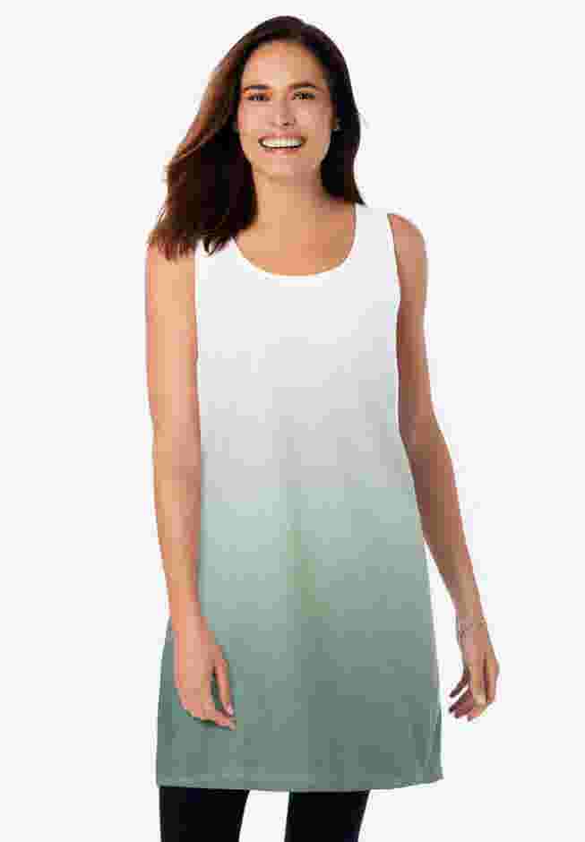 Longer-Length Dip-Dye Sleeveless Tunic image number 0