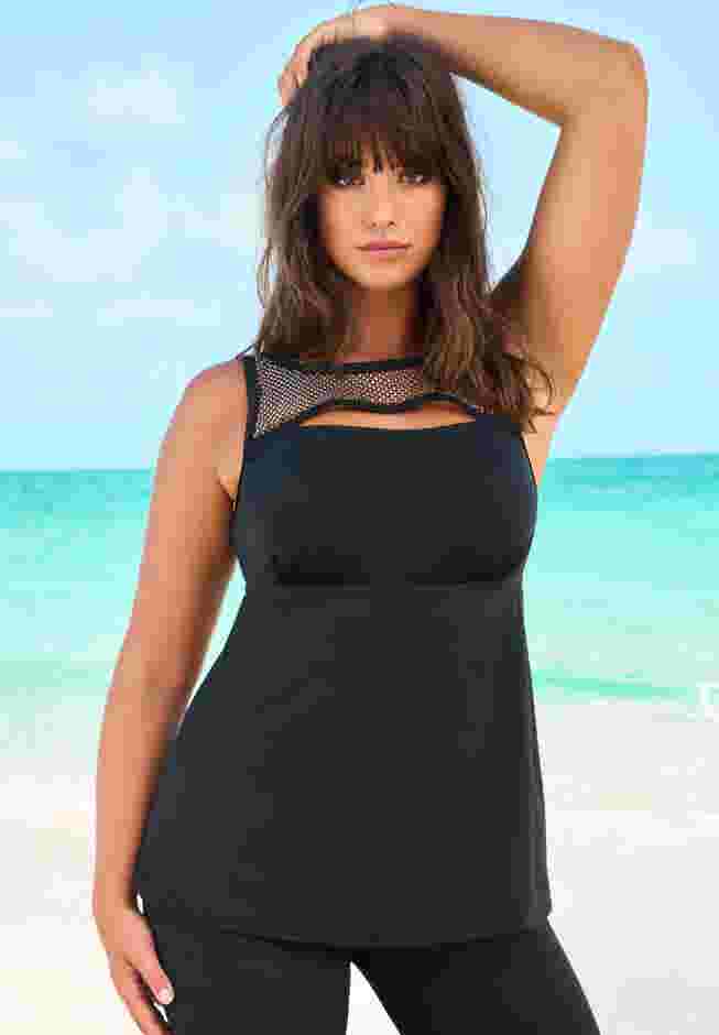 Embellished High-Neck Tankini image number 0