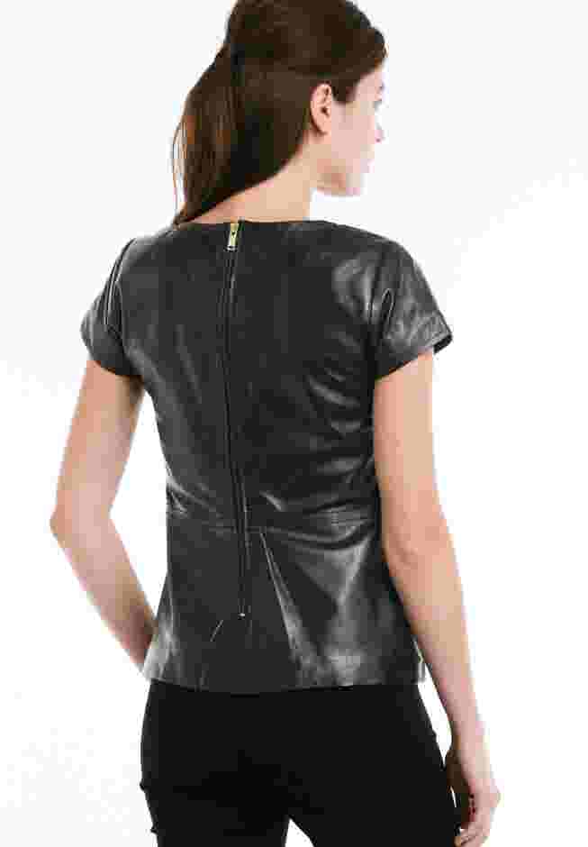 Back Zip Leather Top image number 1