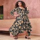 Ultrasmooth® Fabric Ruffle Midi Dress image number null