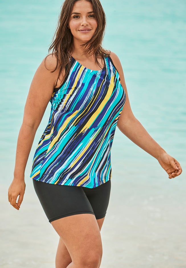 Longer-Length Racerback Tankini Top image number 0