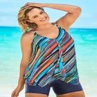 Longer-Length Mesh Tankini Top image number null