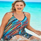 Longer-Length Mesh Tankini Top image number null