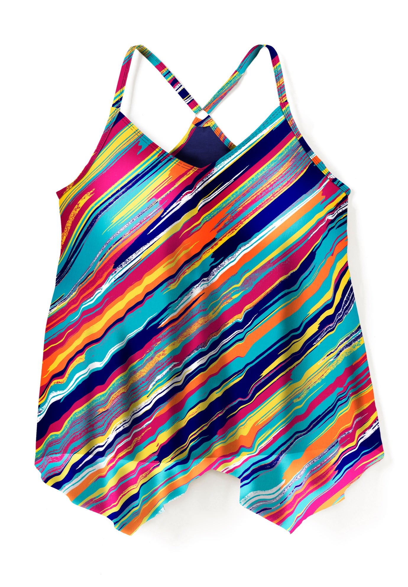 Longer-Length Mesh Tankini Top image number 3