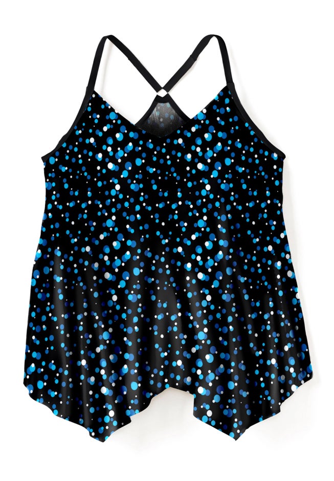 Longer-Length Mesh Tankini Top image number 3