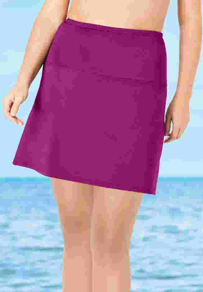 High-Waisted Swim Skirt with Built-In Tummy Control Brief image number 0