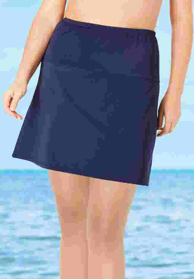 High-Waisted Swim Skirt with Built-In Tummy Control Brief image number 0