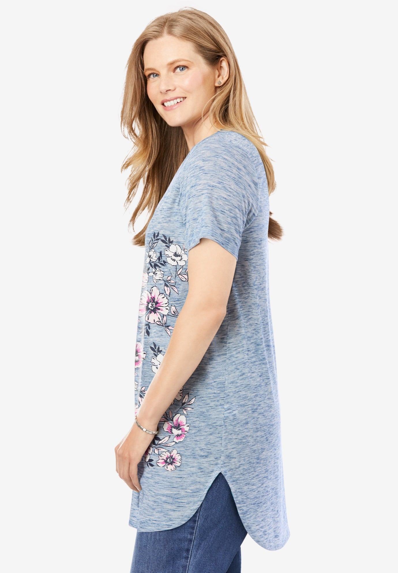 Marled V-Neck Tunic image number 2