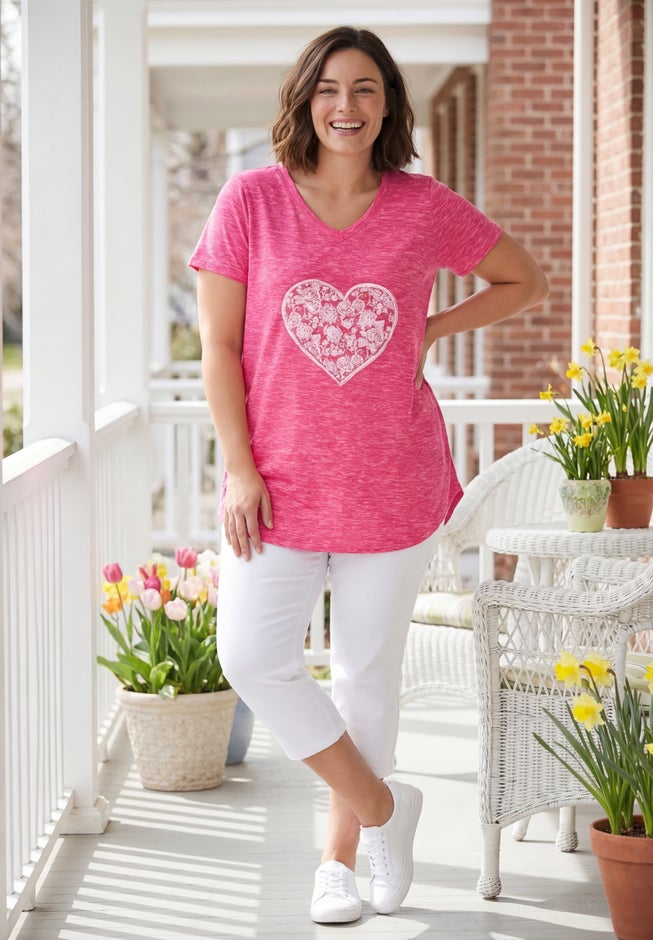 Marled V-Neck Tunic image number 1