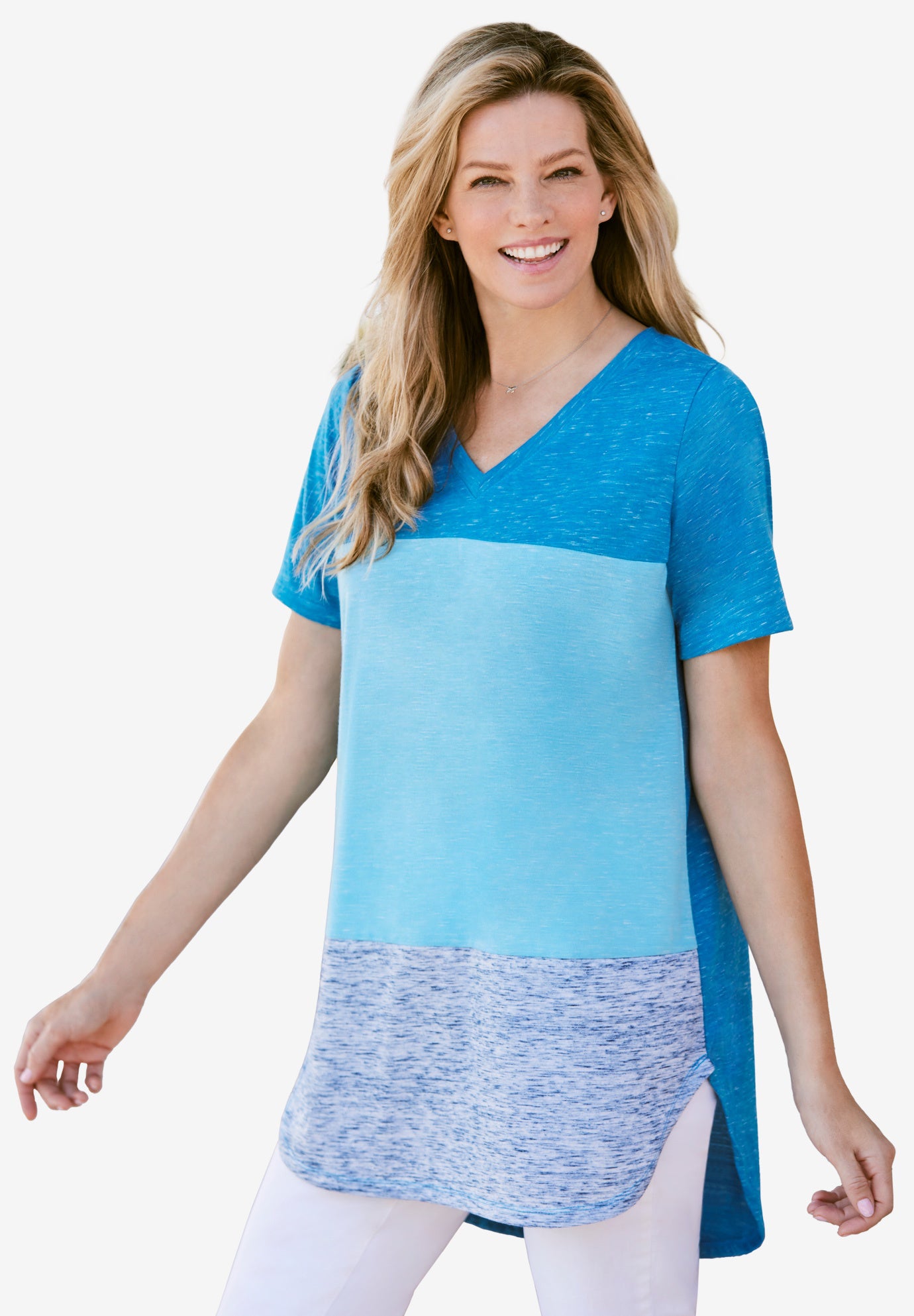 Marled V-Neck Tunic image number 0