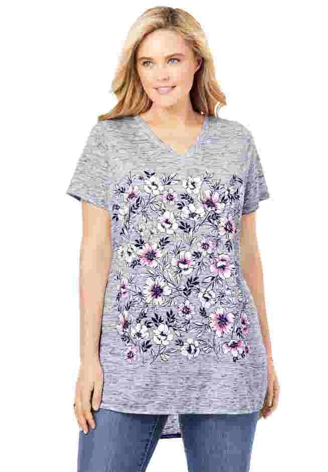 Marled V-Neck Tunic image number 0