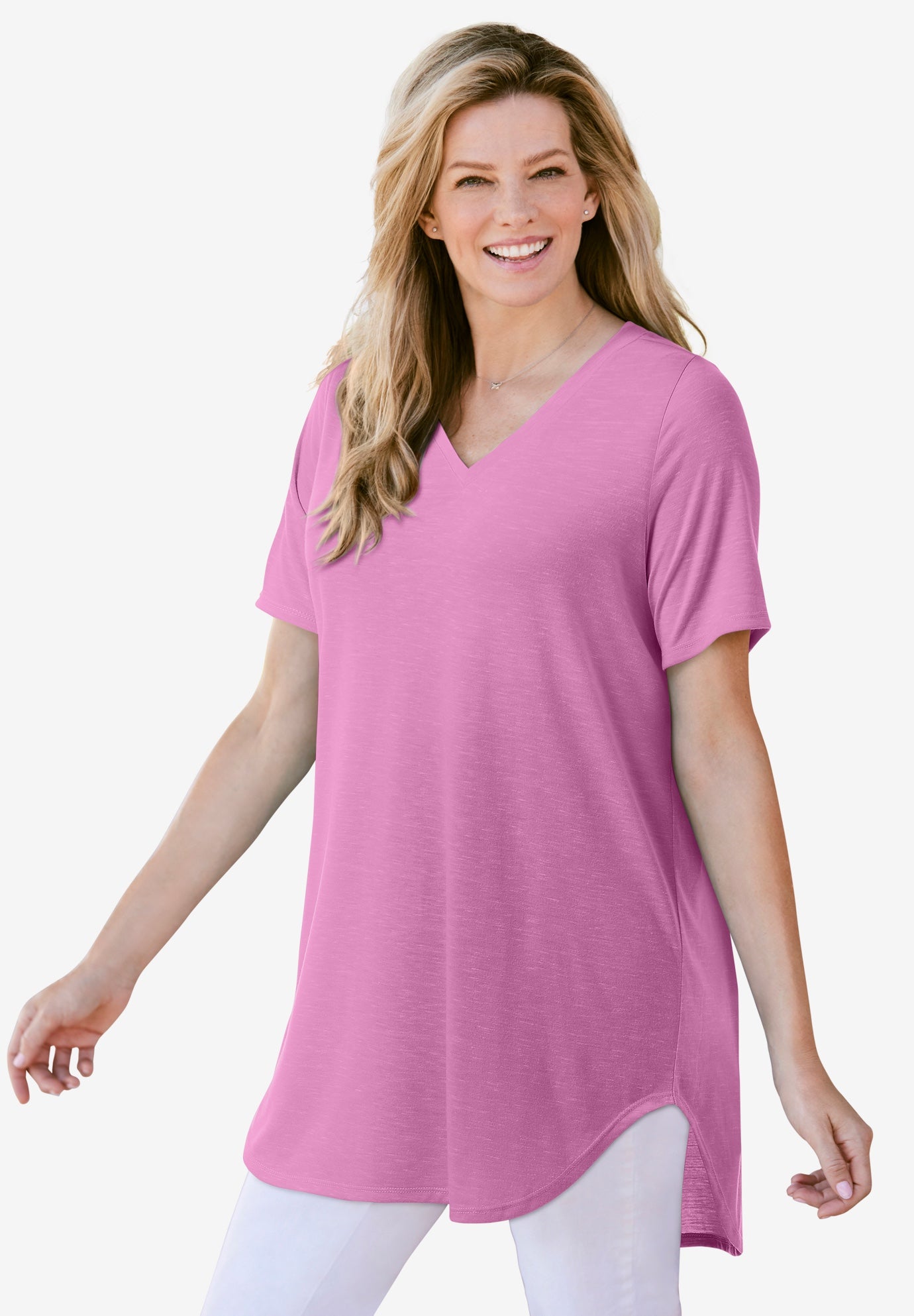 Marled V-Neck Tunic image number 0