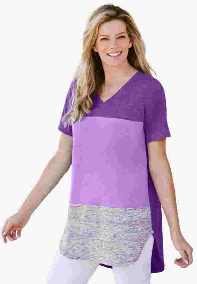 Marled V-Neck Tunic image number 0