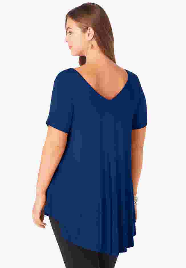 Plus Size Ultra Drape V-Neck Swing Tunic Top image number 1