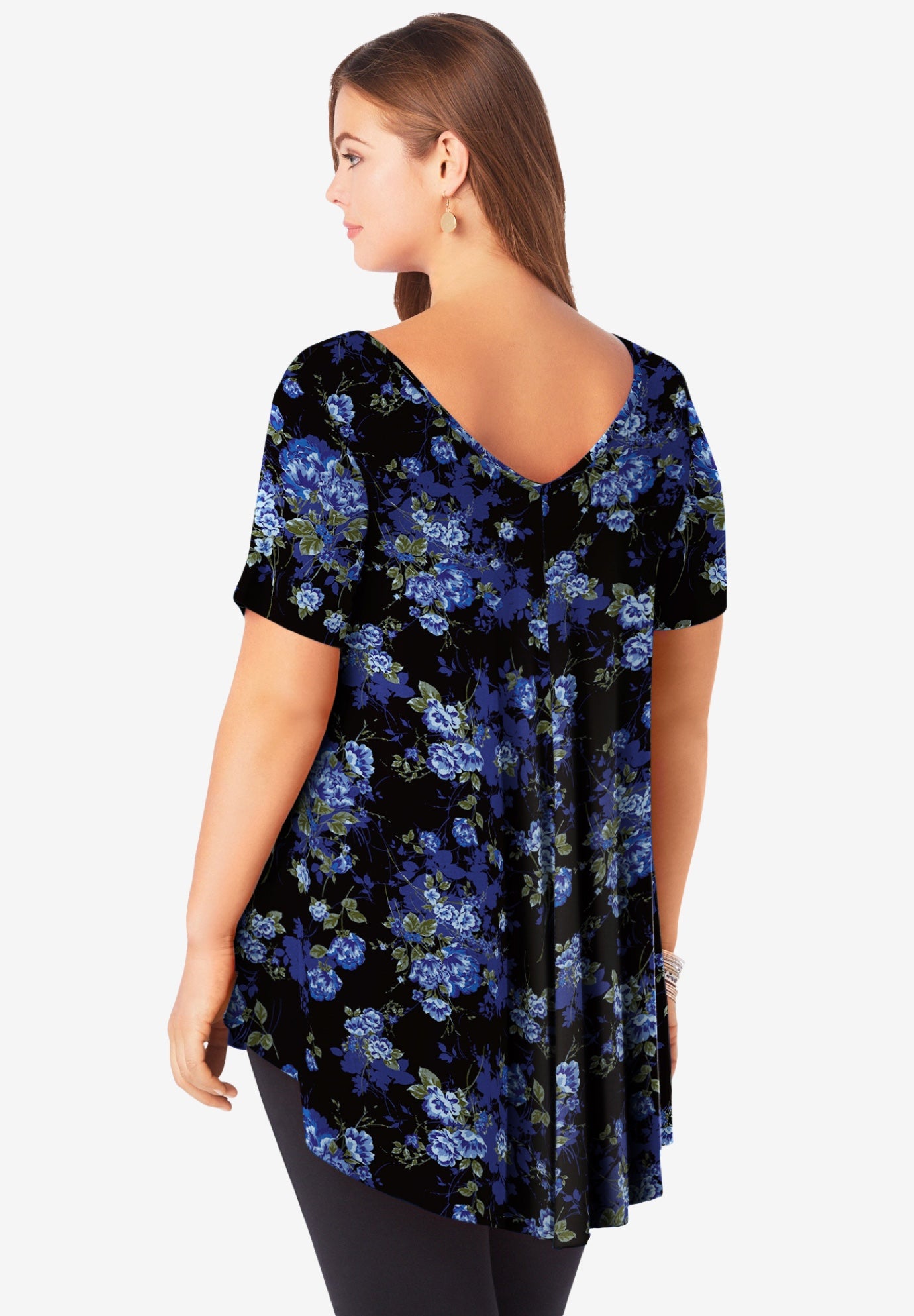 Plus Size Ultra Drape V-Neck Swing Tunic Top image number 1