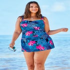 Twist-Front Swim Dress  image number null