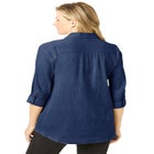 Textured Gauze Tunic with Shawl Collar image number null