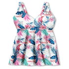Loop-Strap V-Neck Tummy Control Two-Piece Swim Dress image number null