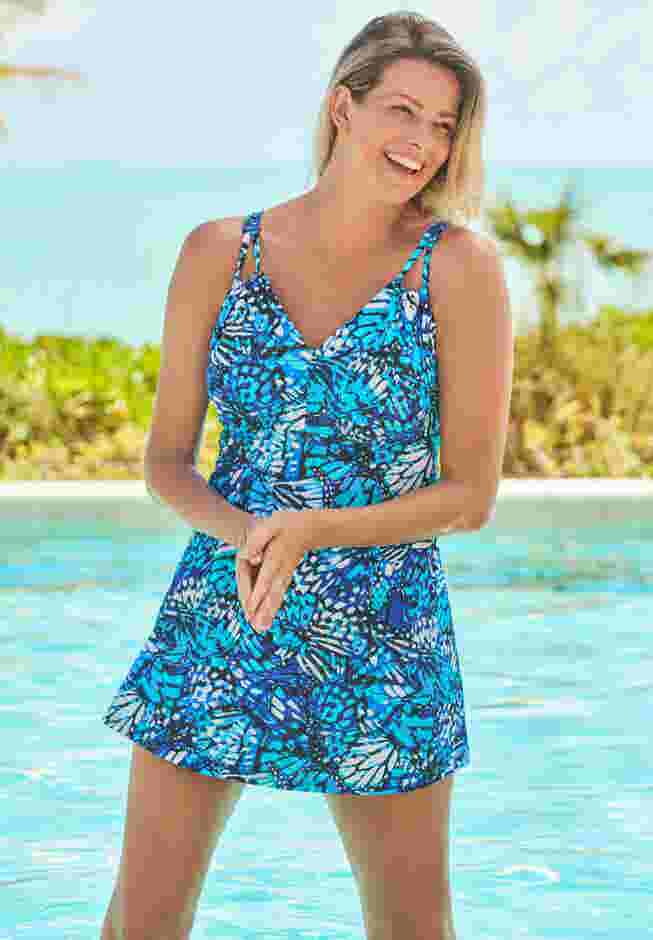 Loop Strap Two-Piece Swim Dress image number 0