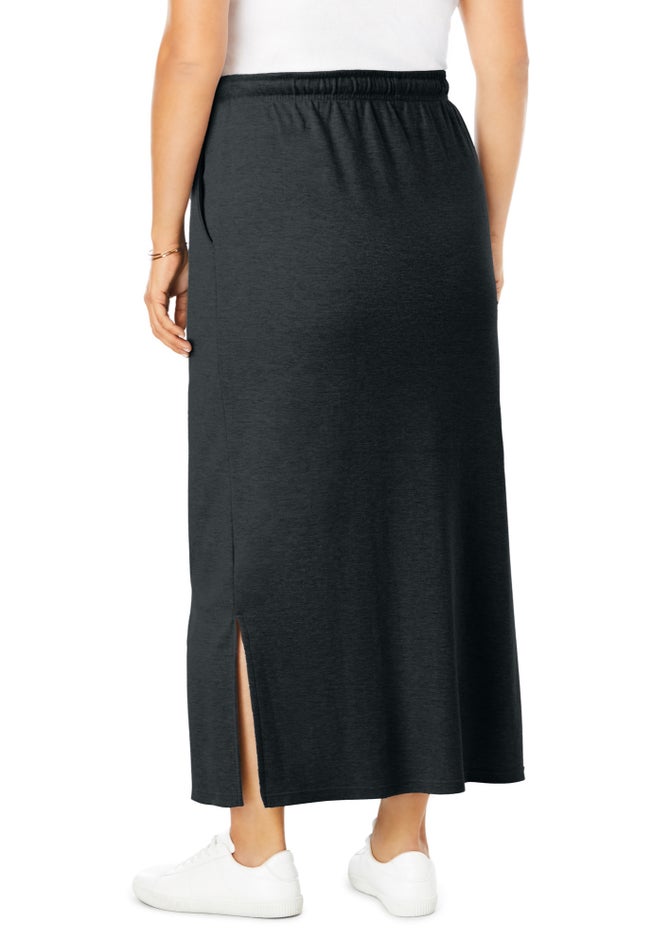 Sport Knit Side-Slit Skirt image number 1