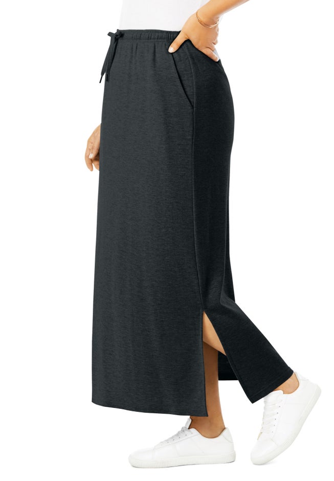 Sport Knit Side-Slit Skirt image number 2