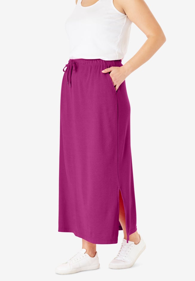 Sport Knit Side-Slit Skirt image number 2