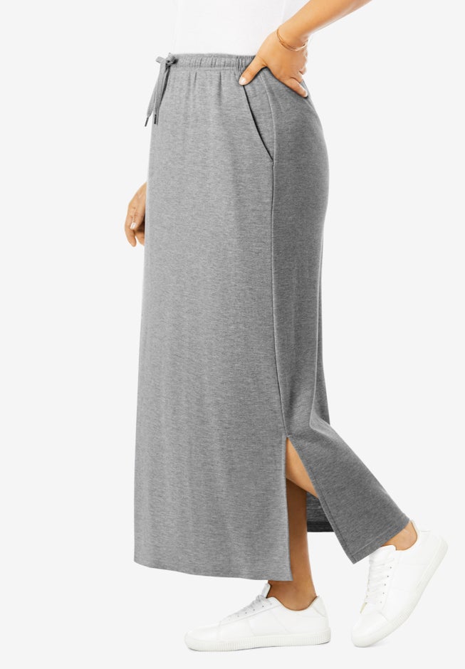 Sport Knit Side-Slit Skirt image number 2