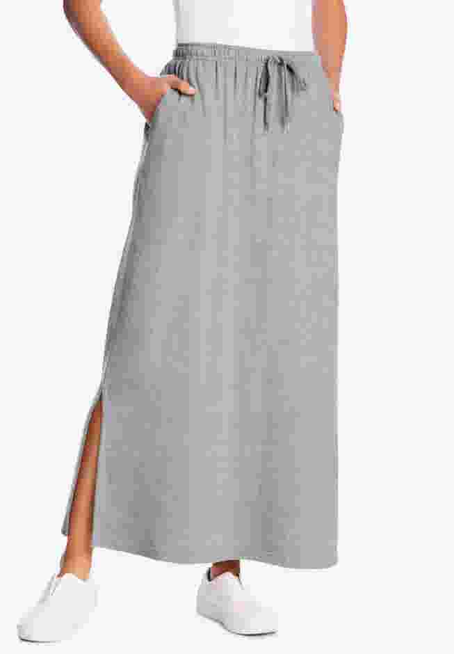 Sport Knit Side-Slit Skirt image number 0
