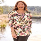 Suprema&reg; 3/4 Sleeve V-Neck Tee image number 0