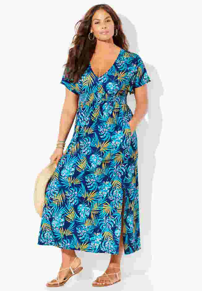 Pack & Go Wrinkle-Resistant Maxi Cover Up Dress image number 2