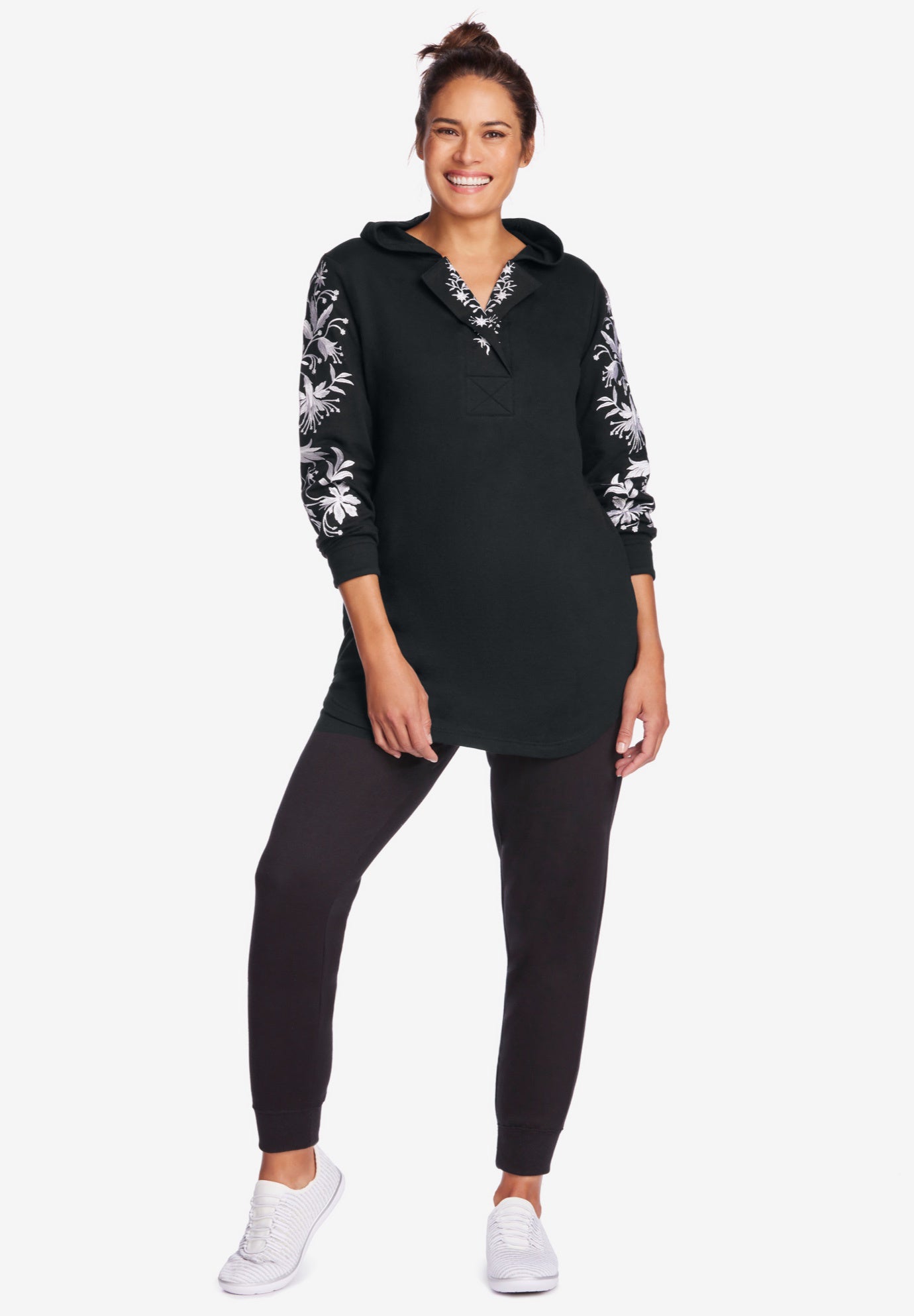 Embroidered Hoodie Sweatshirt image number 2