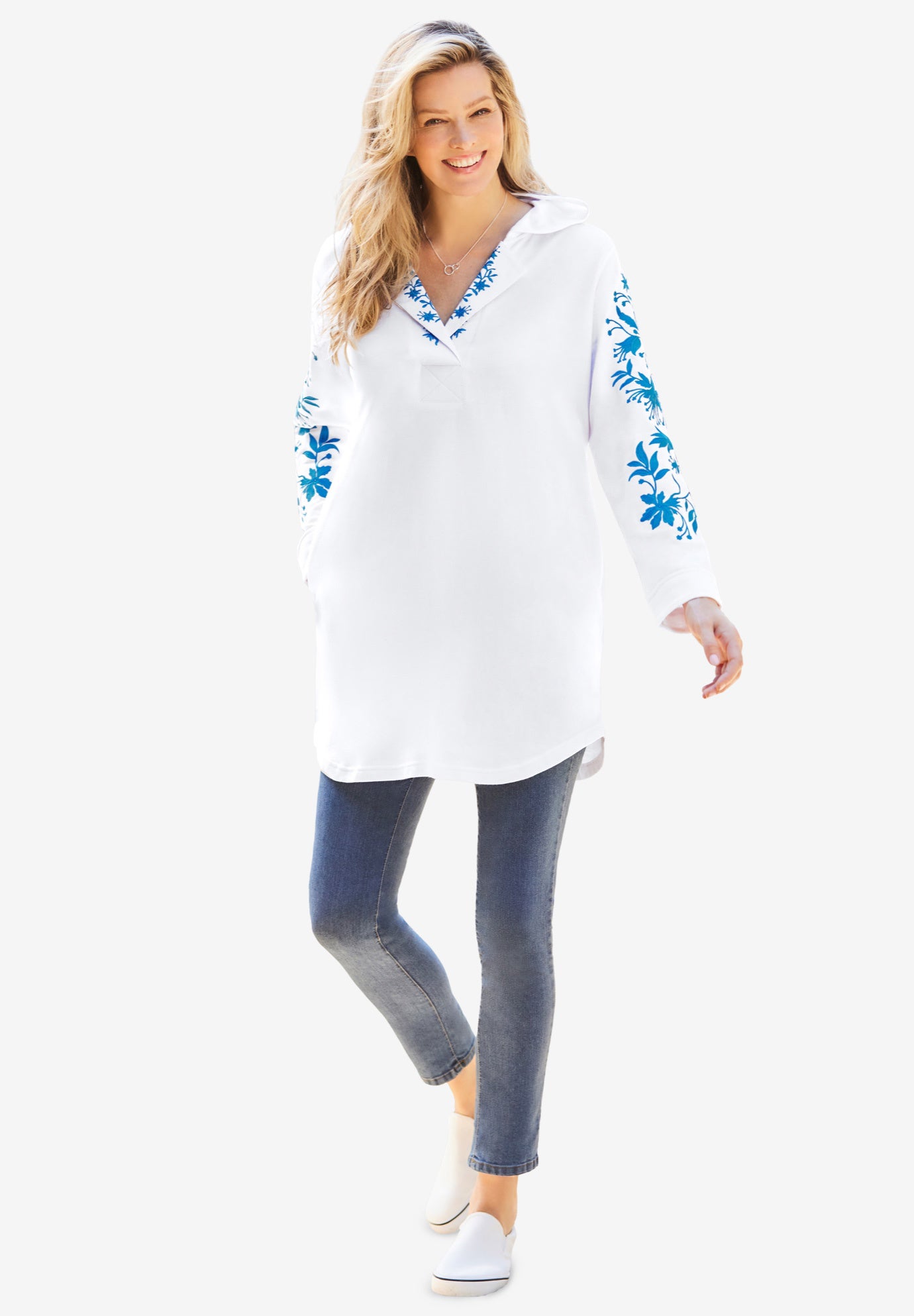 Embroidered Hoodie Sweatshirt image number 3