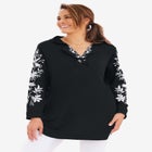 Embroidered Hoodie Sweatshirt image number null