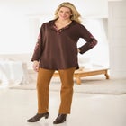 Embroidered Hoodie Sweatshirt image number null