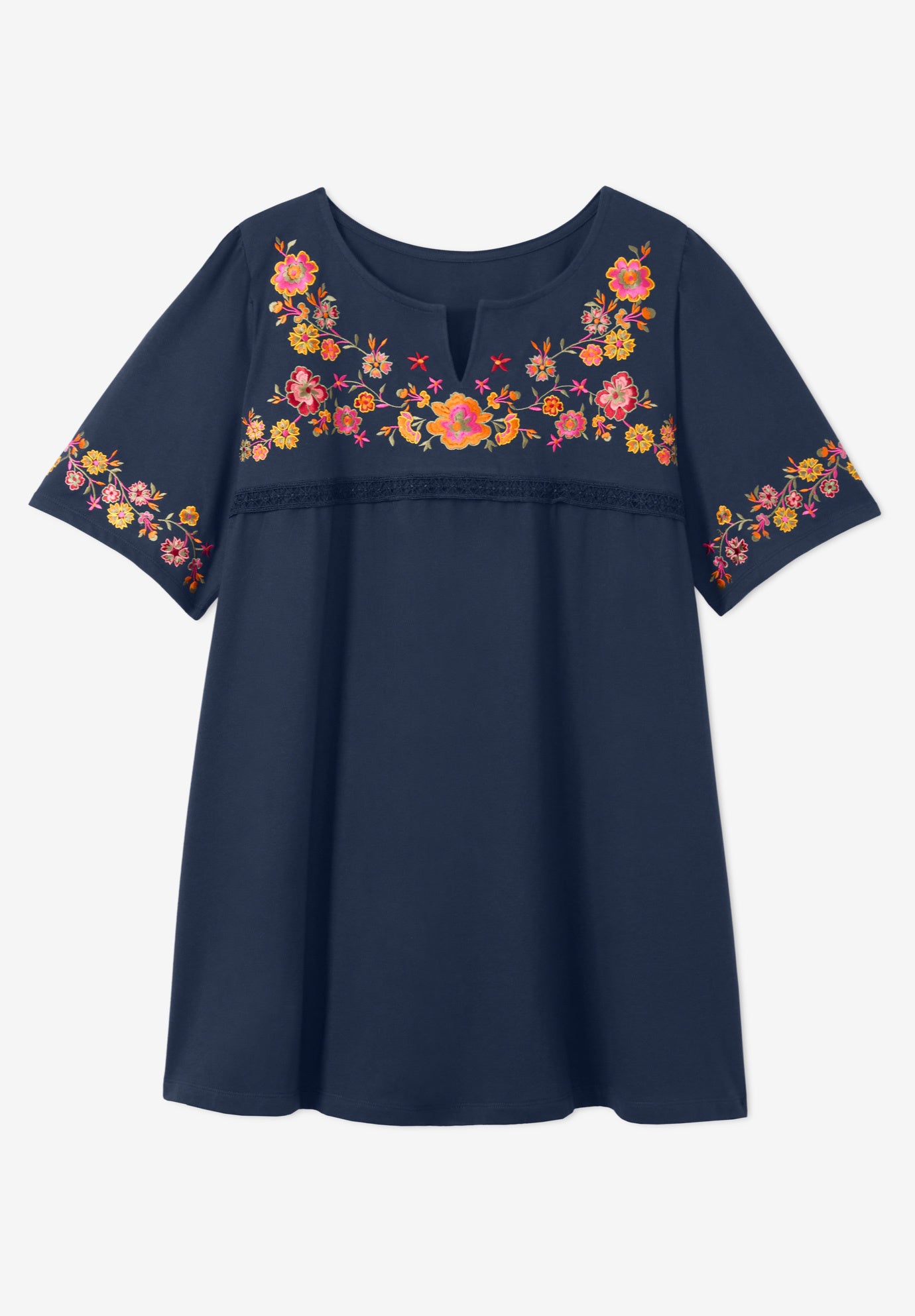 Embroidered Split-Neck Tunic image number 4