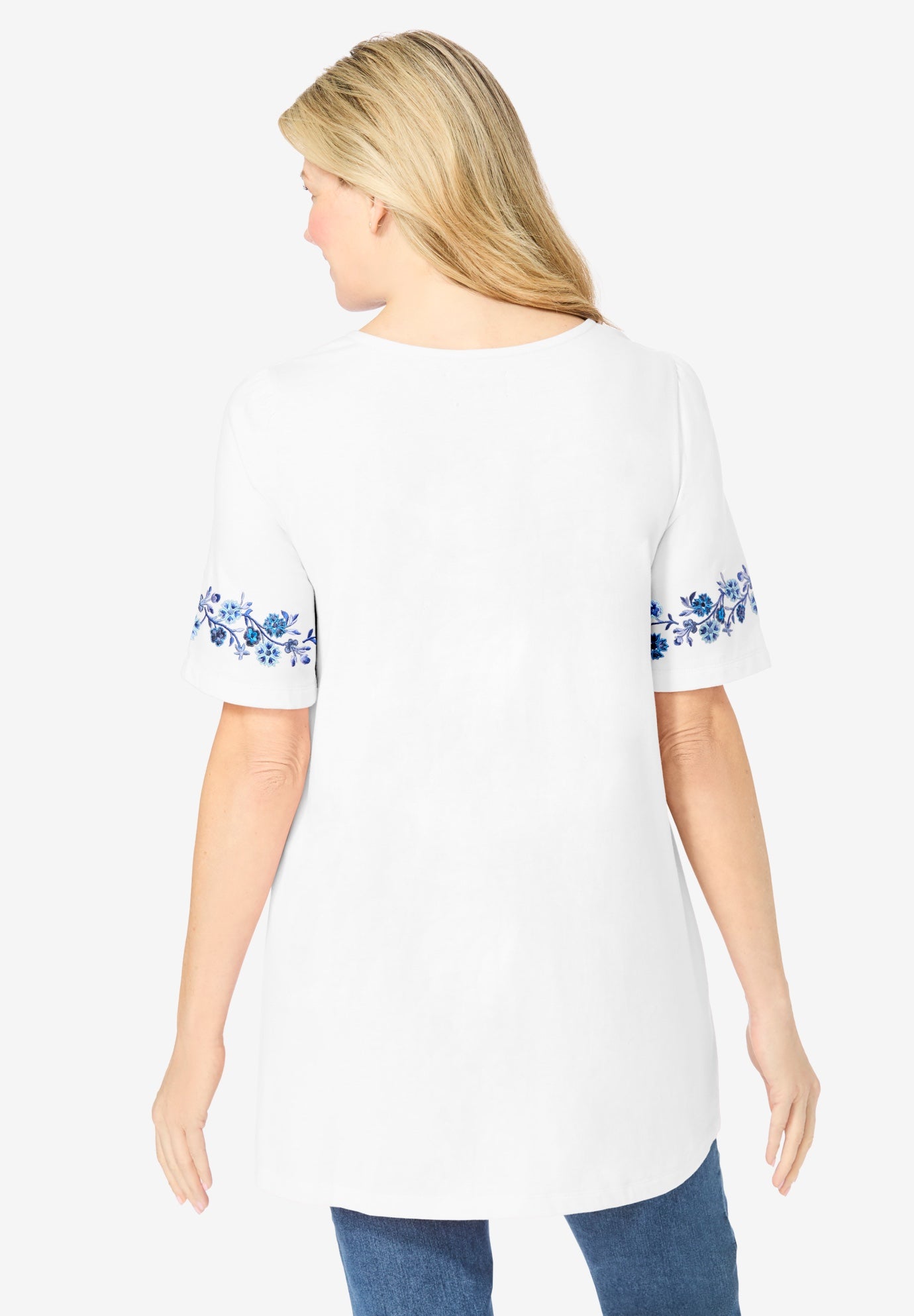 Embroidered Split-Neck Tunic image number 1