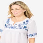 Embroidered Split-Neck Tunic image number null